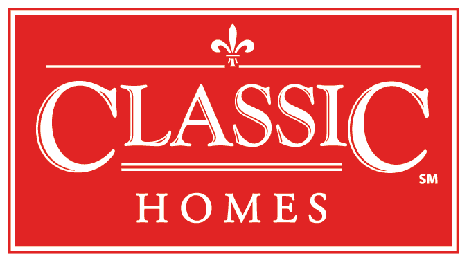 Classic Homes company logo in red and white