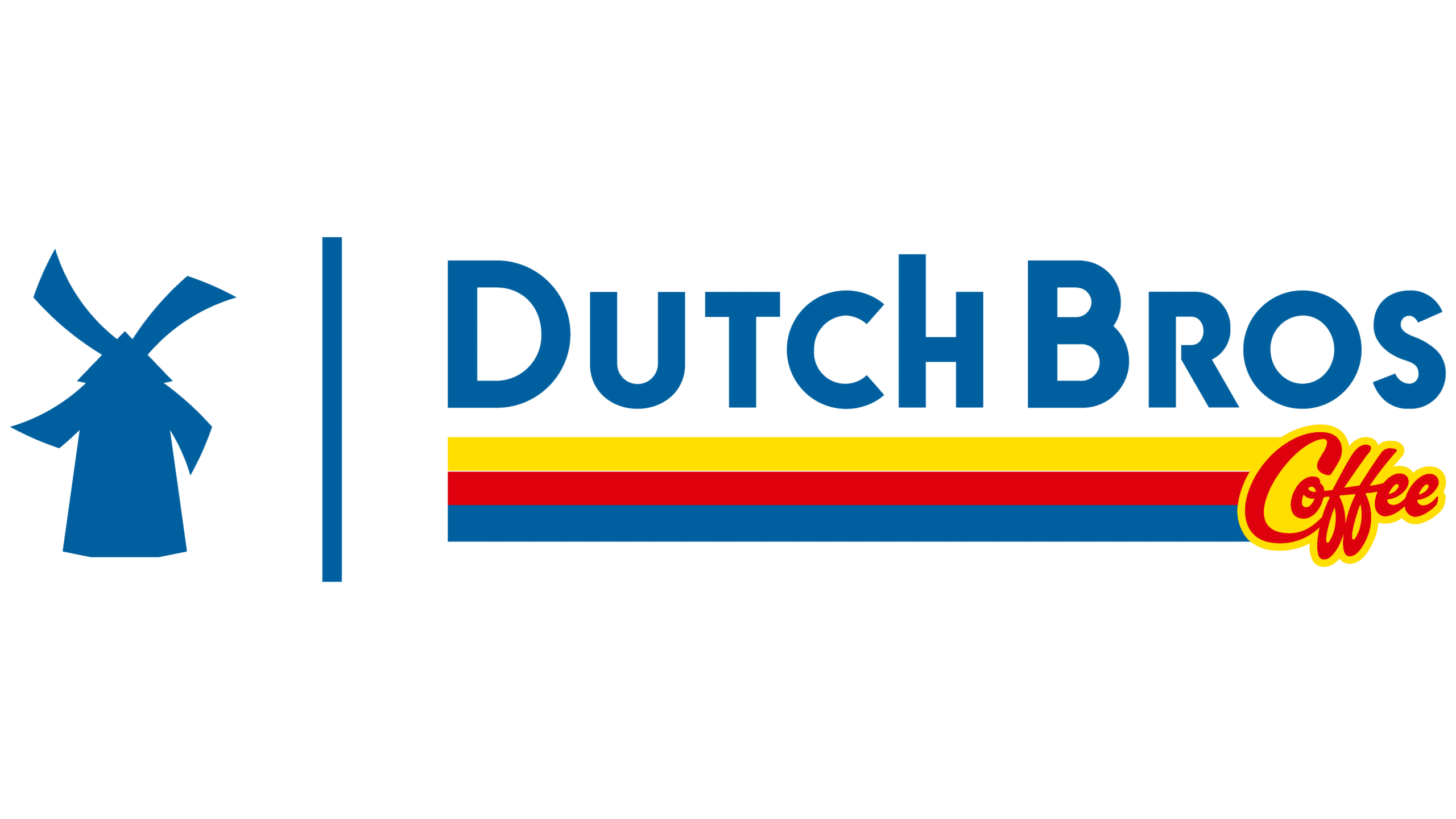 Dutch Bros Coffee logo with colorful stripes